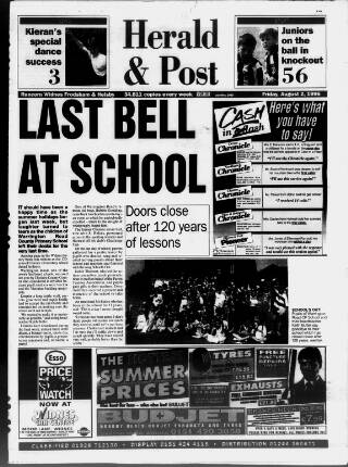cover page of Runcorn & Widnes Herald & Post published on August 2, 1996