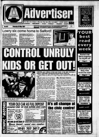 cover page of Salford Advertiser published on May 22, 1997
