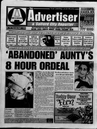 cover page of Salford Advertiser published on April 1, 1999