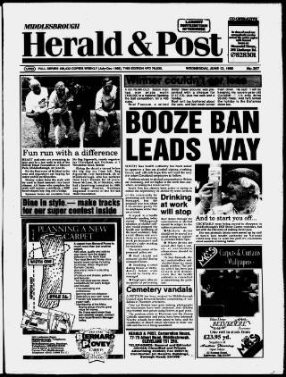cover page of Middlesbrough Herald & Post published on June 13, 1990