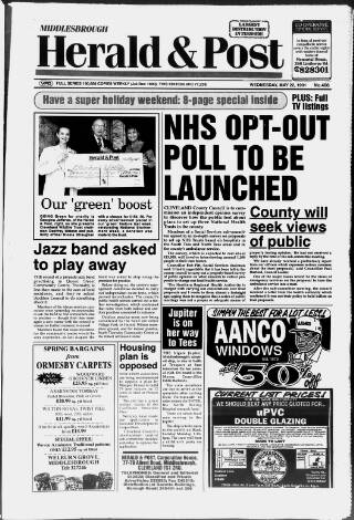 cover page of Middlesbrough Herald & Post published on May 22, 1991