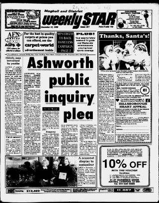 cover page of Maghull & Aintree Star published on December 13, 1990