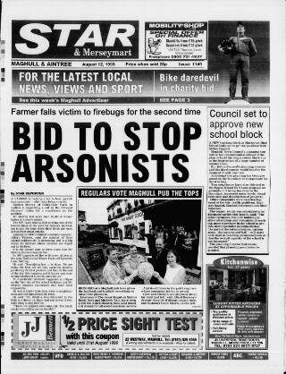 cover page of Maghull & Aintree Star published on August 12, 1999