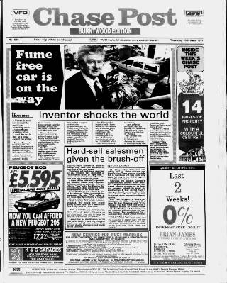 cover page of Burntwood Post published on June 13, 1991