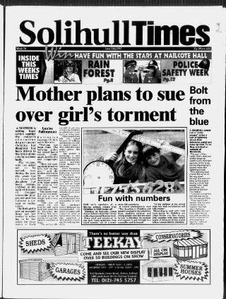 cover page of Solihull Times published on June 13, 1997