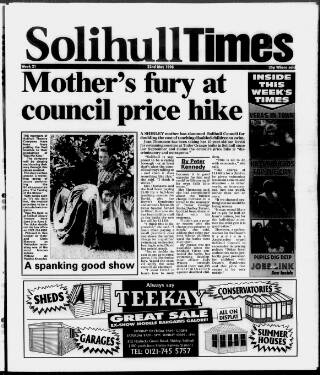 cover page of Solihull Times published on May 22, 1998
