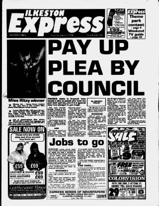 cover page of Ilkeston Express published on August 2, 1990