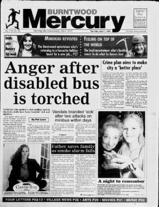 cover page of Burntwood Mercury published on April 1, 1999