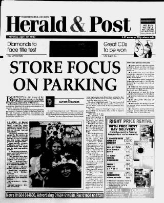 cover page of Wellingborough & Rushden Herald & Post published on April 1, 1999