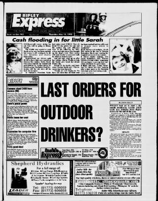 cover page of Ripley Express published on May 18, 1995