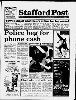 cover page of Stafford Post published on September 18, 1997