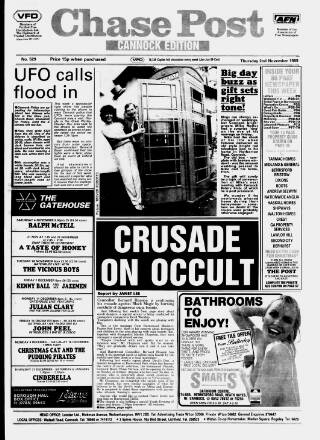 cover page of Cannock Chase Post published on November 2, 1989
