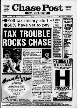 cover page of Cannock Chase Post published on August 2, 1990