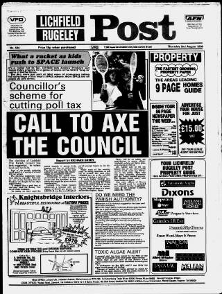cover page of Lichfield Post published on August 2, 1990