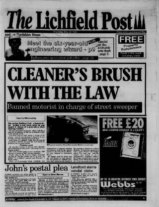 cover page of Lichfield Post published on May 22, 1997