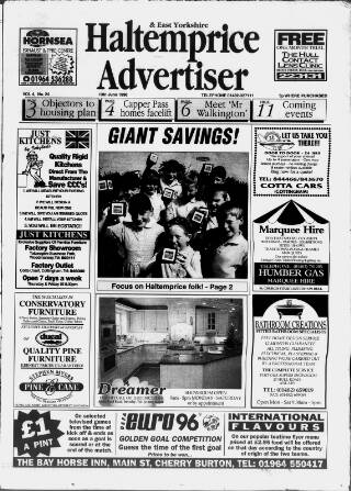 cover page of Haltemprice & East Yorkshire Advertiser published on June 13, 1996