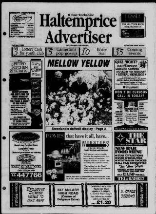 cover page of Haltemprice & East Yorkshire Advertiser published on April 2, 1998