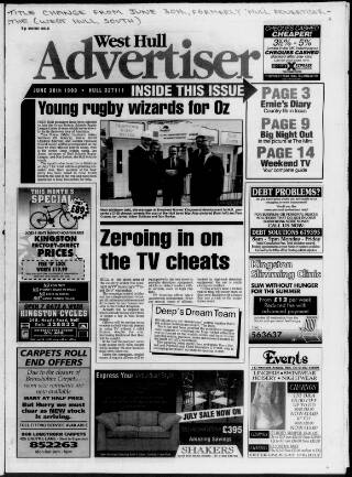 cover page of West Hull Advertiser published on June 30, 1999