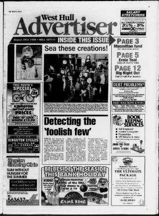 cover page of West Hull Advertiser published on August 25, 1999