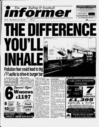 cover page of Ealing & Southall Informer published on June 13, 1997