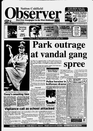 cover page of Sutton Coldfield Observer published on August 2, 1996
