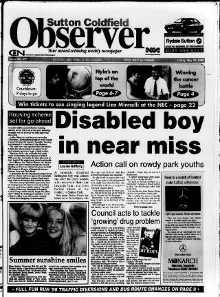 cover page of Sutton Coldfield Observer published on May 22, 1998