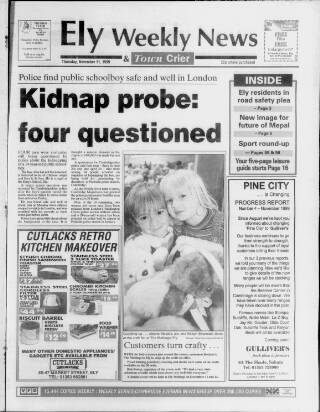 cover page of Ely Weekly News published on November 11, 1999