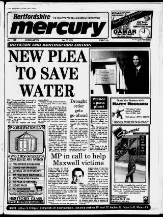 cover page of Royston and Buntingford Mercury published on May 22, 1992