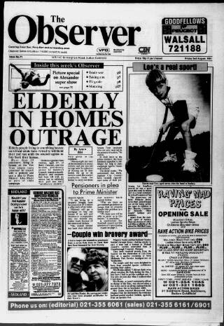cover page of Great Barr Observer published on August 2, 1991