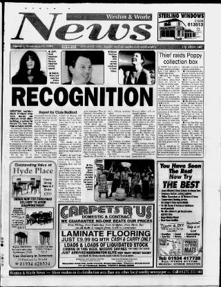 cover page of Weston & Worle News published on November 11, 1999