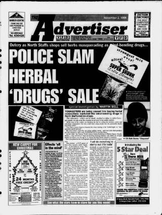 cover page of Potteries Advertiser published on November 2, 1995