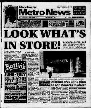 cover page of Manchester Metro News published on June 13, 1997