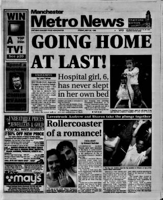 cover page of Manchester Metro News published on May 22, 1998
