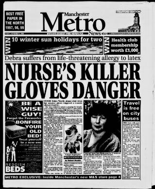 cover page of Manchester Metro News published on November 4, 1999