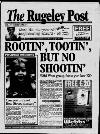 cover page of Rugeley Post published on May 22, 1997