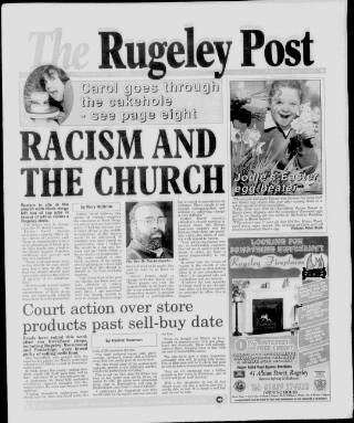 cover page of Rugeley Post published on April 1, 1999