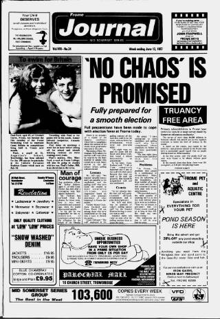 cover page of Frome Journal published on June 13, 1987