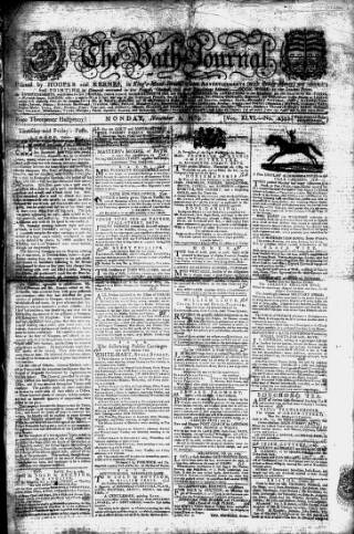 cover page of Bath Journal published on November 2, 1789
