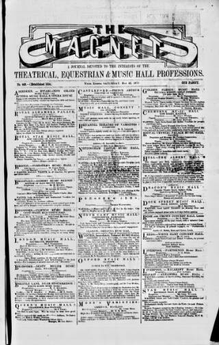 cover page of Magnet (Leeds) published on May 22, 1875
