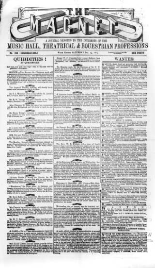 cover page of Magnet (Leeds) published on December 13, 1884
