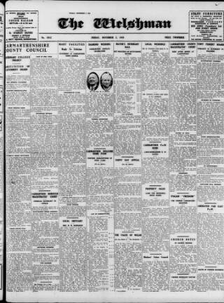 cover page of Welshman published on November 2, 1945