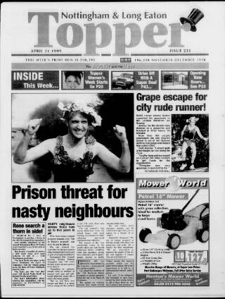 cover page of Nottingham & Long Eaton Topper published on April 21, 1999