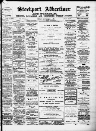 cover page of Stockport Advertiser and Guardian published on November 2, 1888