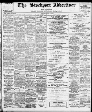 cover page of Stockport Advertiser and Guardian published on April 1, 1898
