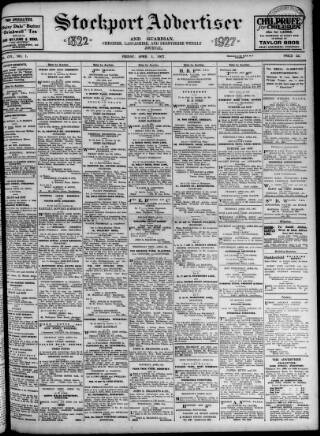 cover page of Stockport Advertiser and Guardian published on April 1, 1927