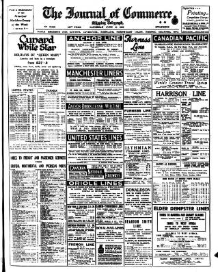 cover page of Liverpool Journal of Commerce published on June 13, 1936