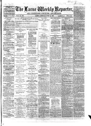 cover page of Larne Reporter and Northern Counties Advertiser published on June 13, 1868
