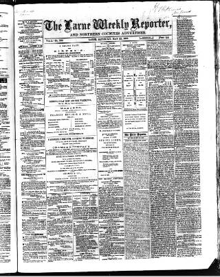 cover page of Larne Reporter and Northern Counties Advertiser published on May 22, 1869
