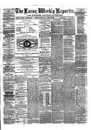 cover page of Larne Reporter and Northern Counties Advertiser published on April 1, 1876