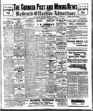 cover page of Cornish Post and Mining News published on June 13, 1925
